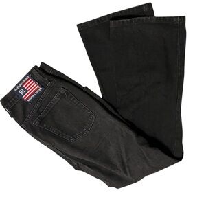 The Ralph Lauren Straight Leg Jeans Washed black grunge preppy size 10X31  30X31